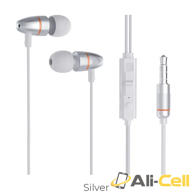 Wired earphones 3.5mm “M59 Magnificent” with microphone (M59 Silver)
