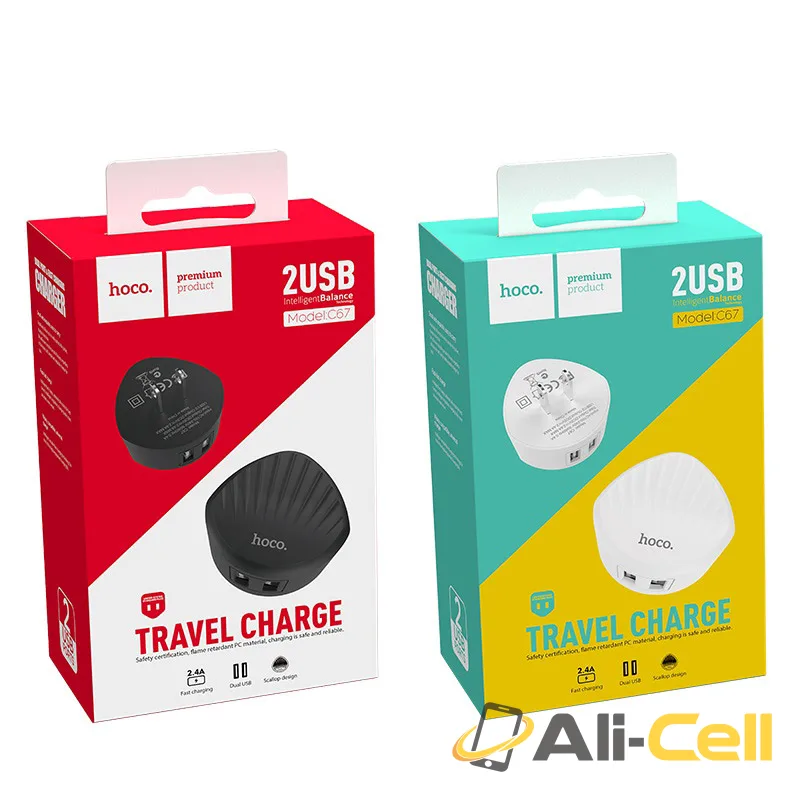 Wall charger “C67 Shell” dual USB port US (C67 White) — 7