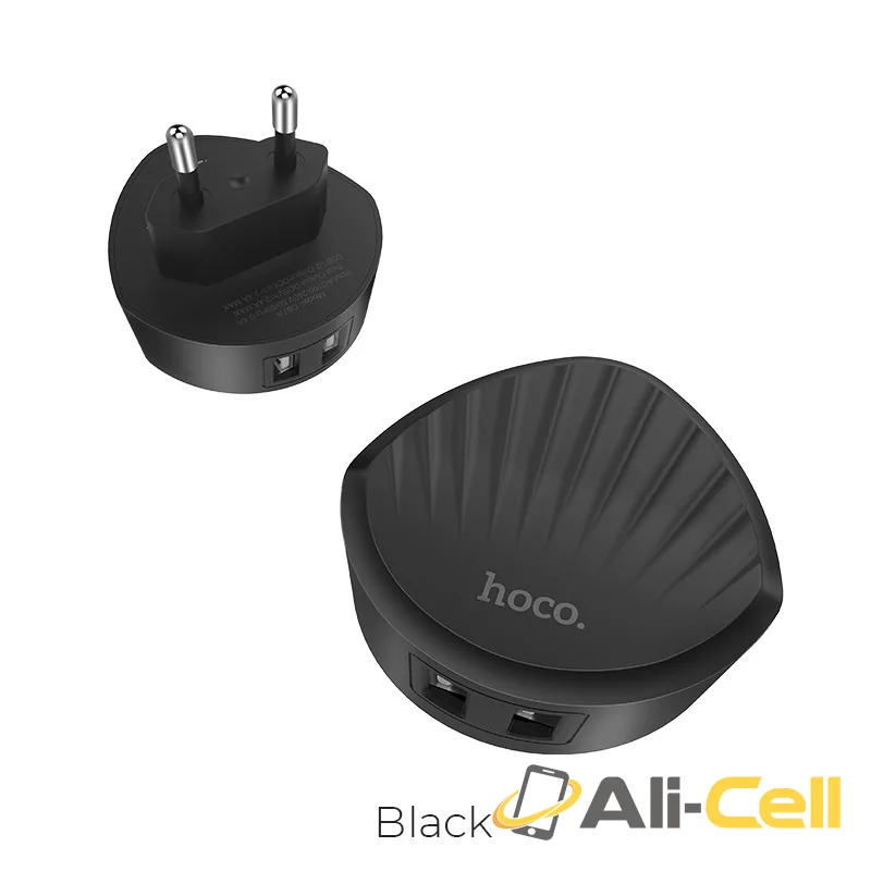 Wall charger “C67A Shell” dual USB port EU (C67a Black)