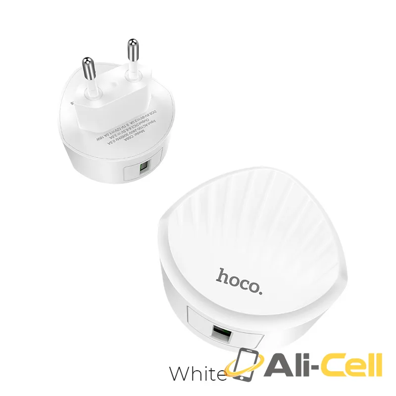 Wall charger “C68A Shell” single USB port QC3.0 EU (C68a White)