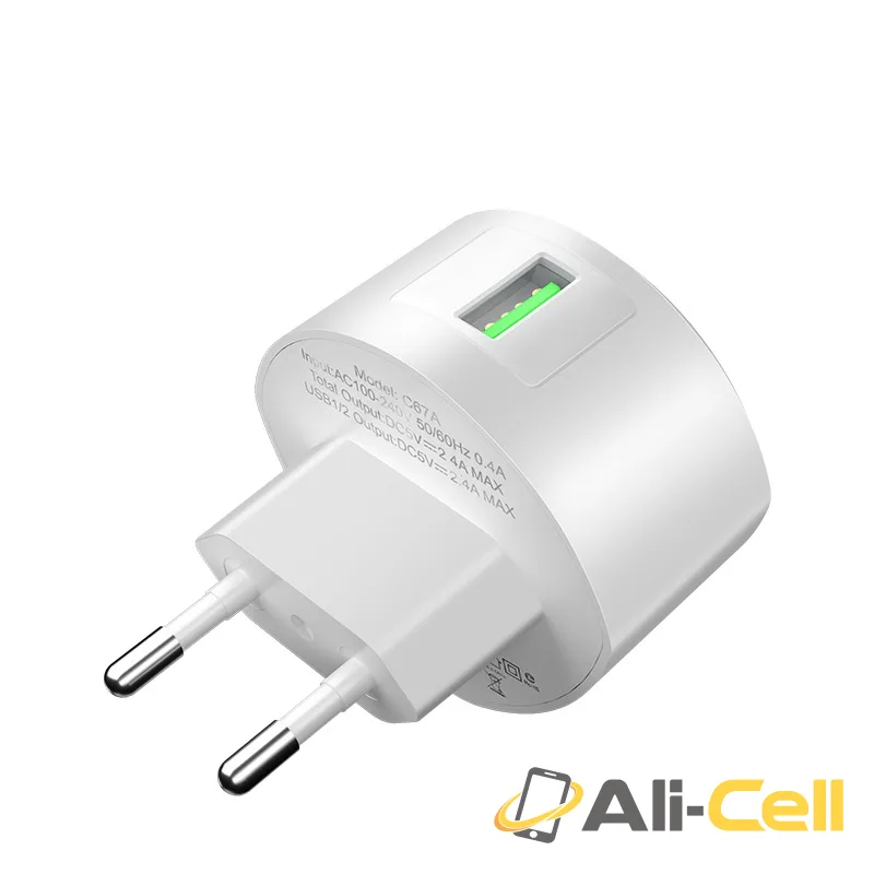 Wall charger “C68A Shell” single USB port QC3.0 EU (C68a White) — 4