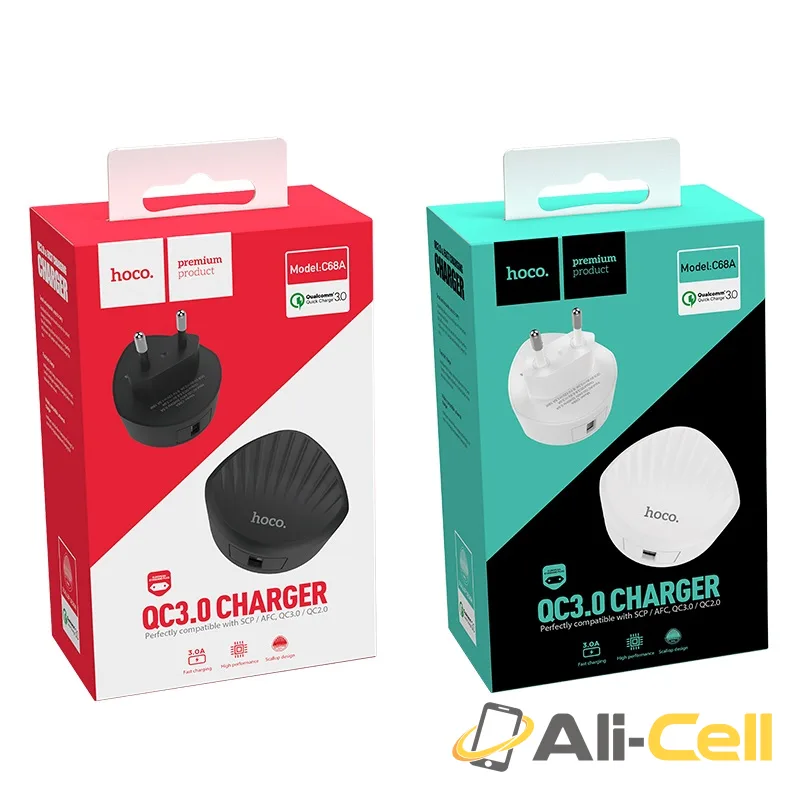 Wall charger “C68A Shell” single USB port QC3.0 EU (C68a Black) — 7