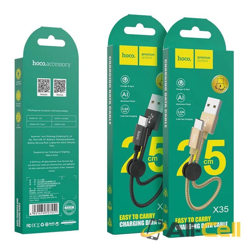 Cable USB to Type-C “X35 Premium” charging data sync (X35 Type C Black, 0.25m) — 7