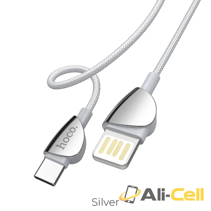 Cable USB to Type-C “U62 Simple” charging data sync (U62 Type C Silver, 1.2m)