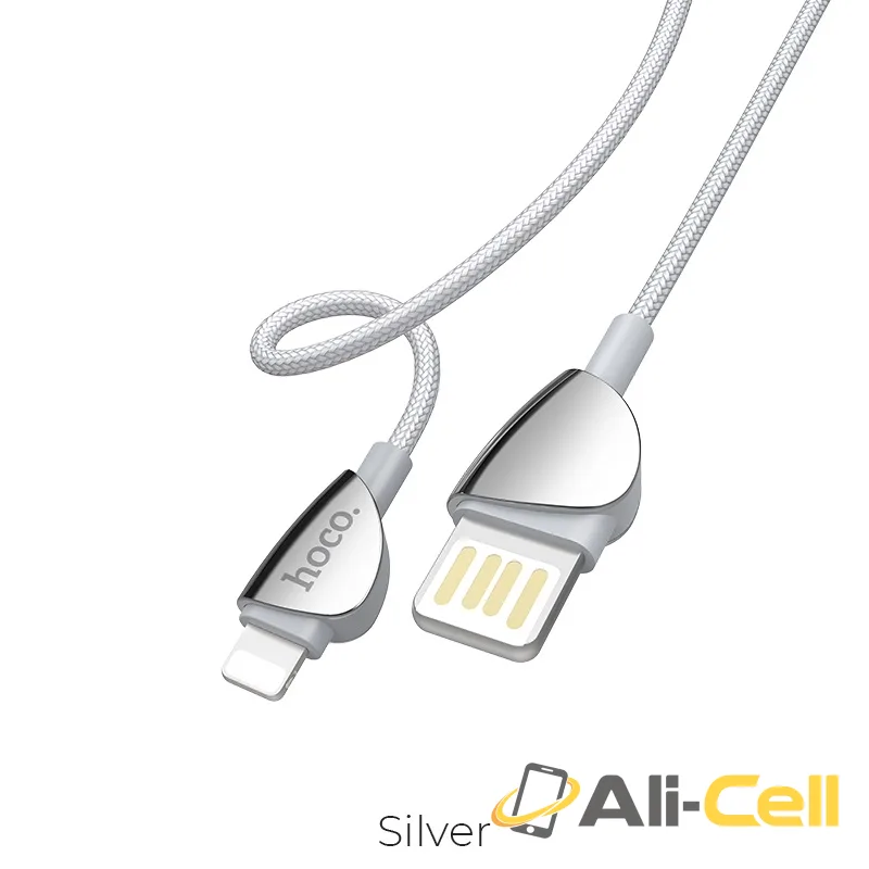 Cable USB to Lightning “U62 Simple” charging data sync (U62 Lightning Silver, 1.2m)