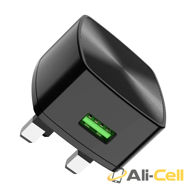 Wall charger “C70B Cutting-edge” single port QC3.0 UK set with cable (C70b Micro Usb Black, Set With Micro Usb Cable) — 2