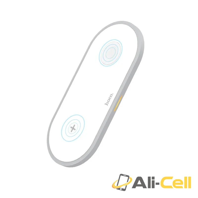 Wireless charger “CW20 Wisdom 2-in-1” tabletop charging dock (Cw20 White) — 2