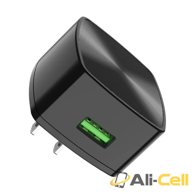 Wall charger “C70 Cutting-edge” single USB port QC3.0 US set with cable (C70 Type C Black, Set With Type C Cable) — 2