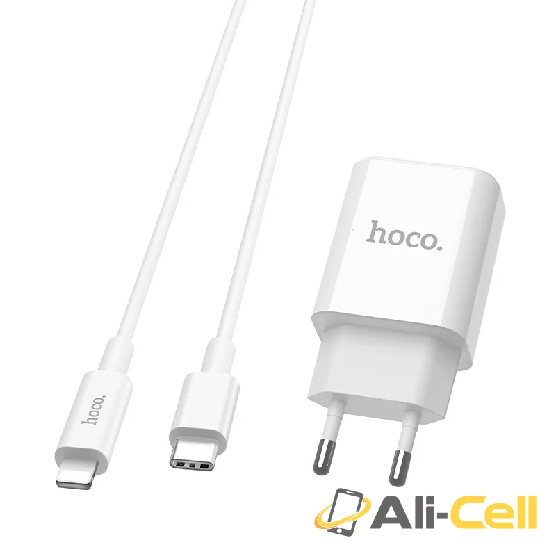 Wall charger “C71A Star speed” PD3.0 single Type-C set with cable EU (C71a Type C Lightning White, Set With Type C To Lightning Cable) — 2