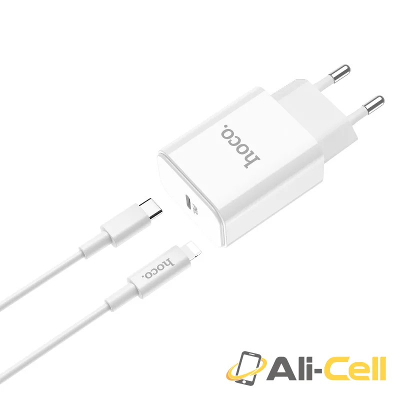 Wall charger “C71A Star speed” PD3.0 single Type-C set with cable EU (C71a Type C Lightning White, Set With Type C To Lightning Cable) — 3