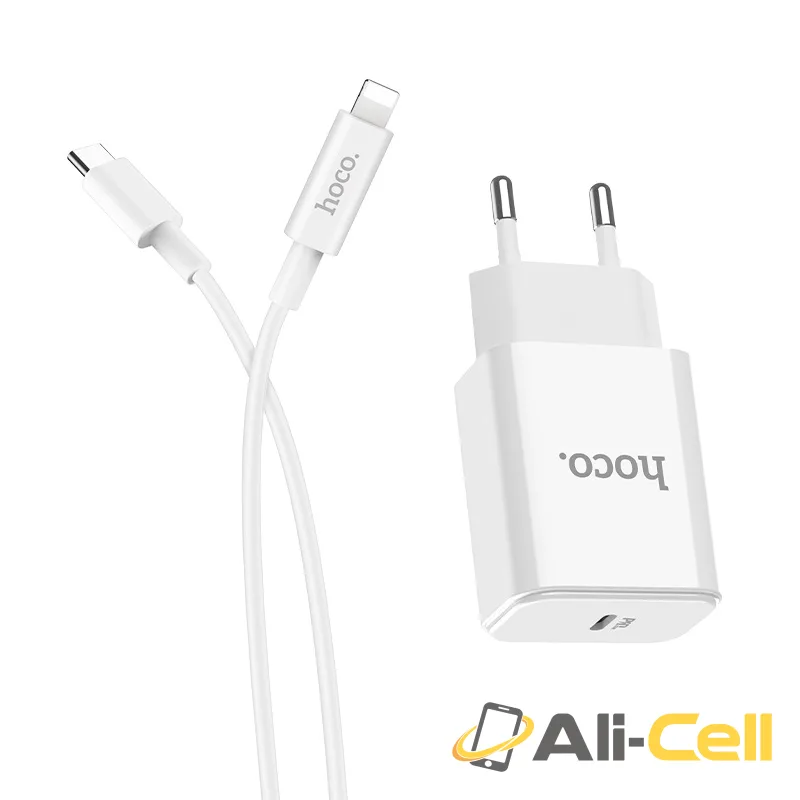 Wall charger “C71A Star speed” PD3.0 single Type-C set with cable EU (C71a Type C Lightning White, Set With Type C To Lightning Cable) — 4