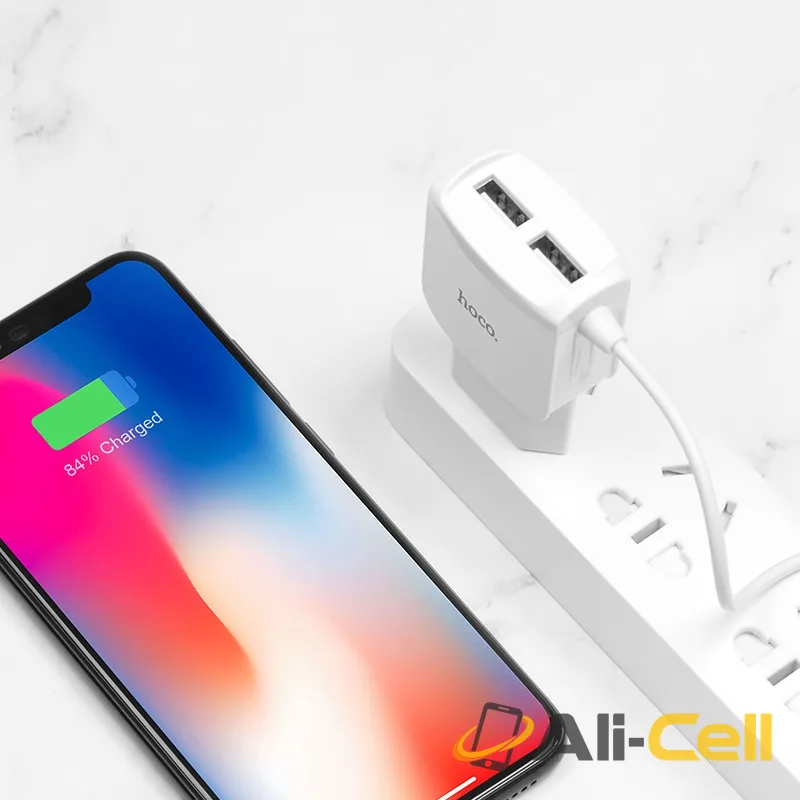 Wall charger “C59A Mega joy” dual USB port EU with built-in wire (C59a Micro Usb White, Built In Micro Usb Wire) — 6
