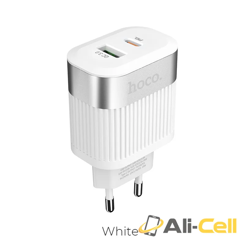 Wall charger “C58A Prominent” USB QC3.0 & Type-C PD EU (C58a White)