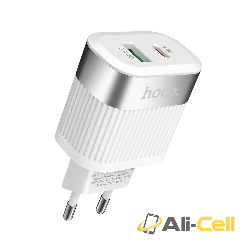 Wall charger “C58A Prominent” USB QC3.0 & Type-C PD EU (C58a White) — 2
