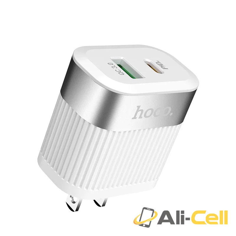 Wall charger “C58 Prominent” USB QC3.0 & Type-C PD US (C58 White) — 2