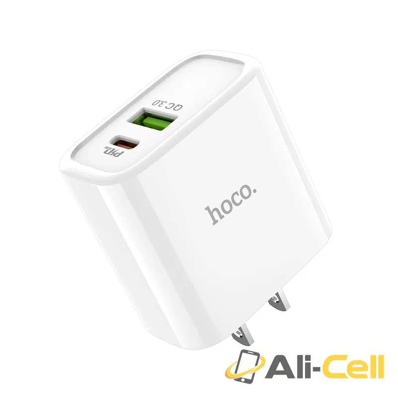 Wall charger “C57 Speed charger” USB QC3.0 & Type-C PD set with cable US (C57 White, Single) — 4