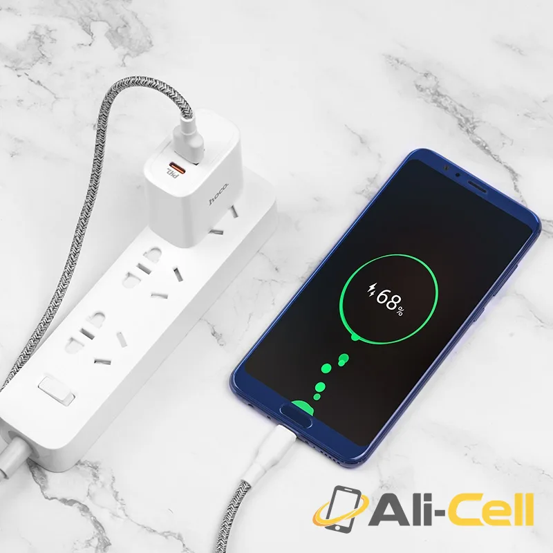 Wall charger “C57 Speed charger” USB QC3.0 & Type-C PD set with cable US (C57 White, Single) — 5