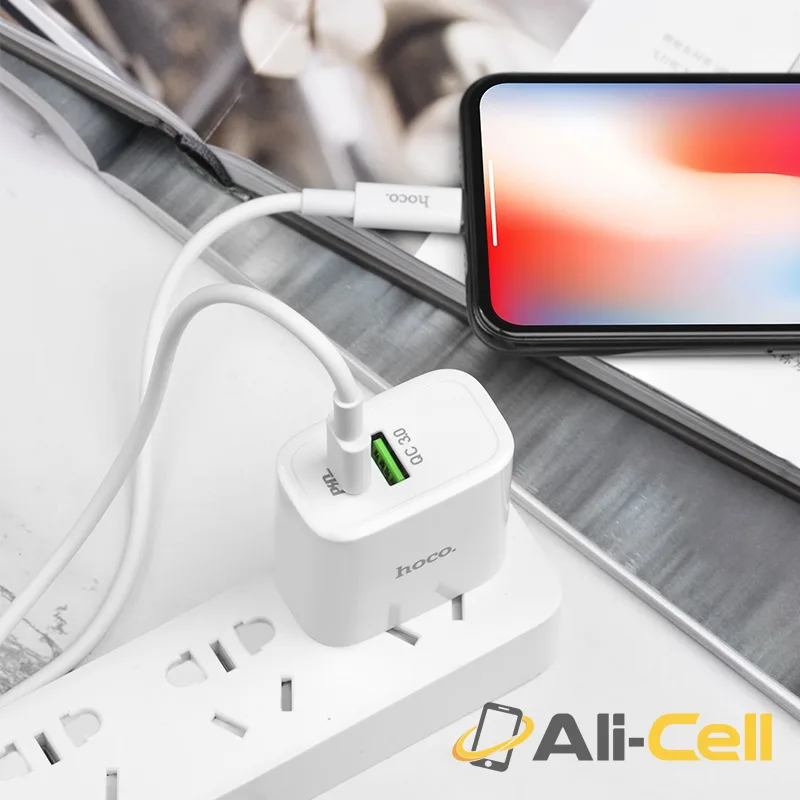 Wall charger “C57 Speed charger” USB QC3.0 & Type-C PD set with cable US (C57 Type C Lightning White, Set With Type C To Lightning Cable) — 6