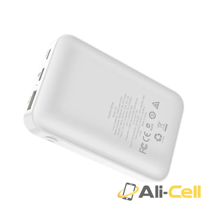 Power bank “J44” 10000mAh USB QC3.0 & Type-C PD output (J44 White) — 3