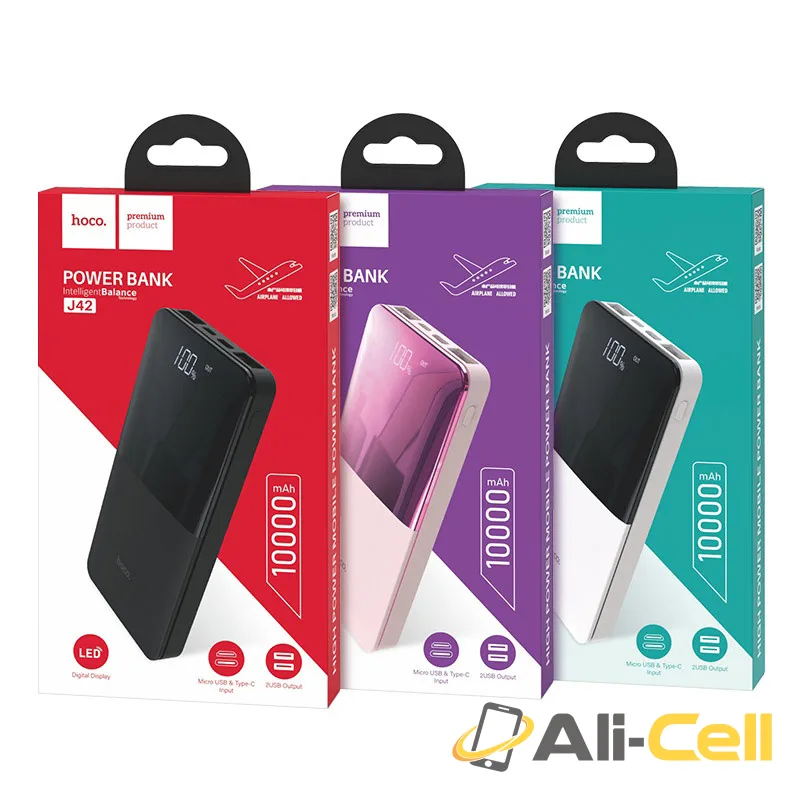 Power bank “J42 High power” 10000mAh dual USB output (J42 Black) — 7