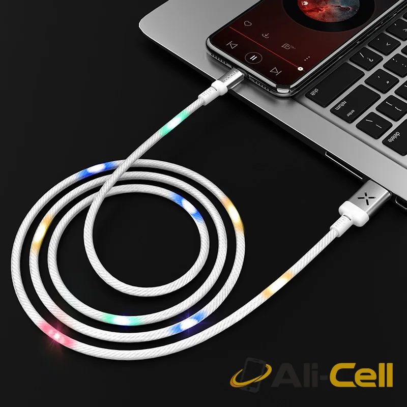 Cable USB to Type-C “U63 Spirit” charging data sync with backlight (U63 Type C Black, 1.2m) — 6