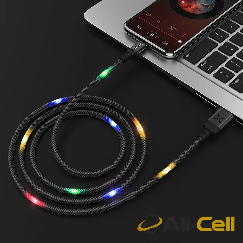 Cable USB to Lightning “U63 Spirit” charging data sync with backlight (U63 Lightning Black, 1.2m) — 6