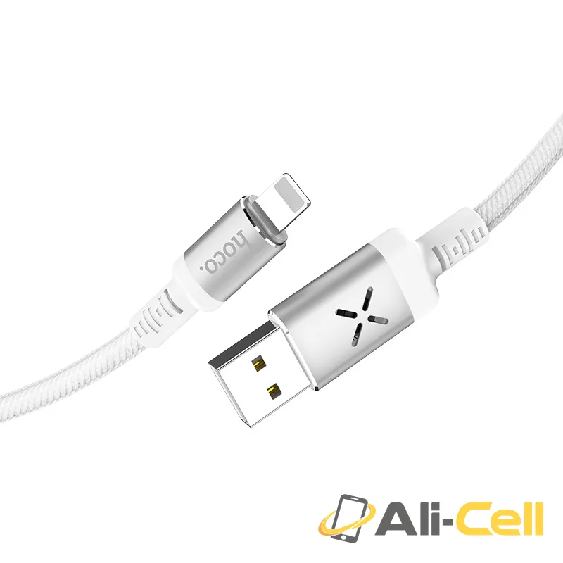 Cable USB to Lightning “U63 Spirit” charging data sync with backlight (U63 Lightning White, 1.2m) — 3