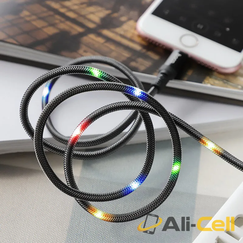 Cable USB to Lightning “U63 Spirit” charging data sync with backlight (U63 Lightning White, 1.2m) — 5