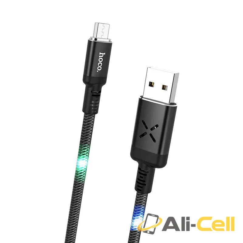 Cable USB to Micro-USB “U63 Spirit” charging data sync with backlight (U63 Micro Usb White, 1.2m) — 2