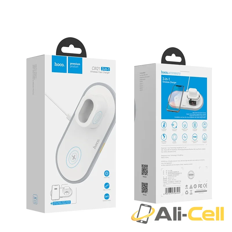Wireless charger CW21 Wisdom 3-in-1 tabletop charging dock (Cw21 White) — 7