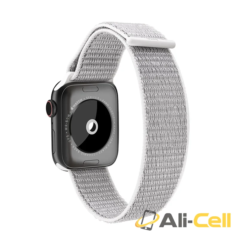 Watchband for Apple Watch series 4 / 3 / 2 / 1 “WB06 Tortuous” nylon (Wb06 Silver Grey, 38 40mm) — 2