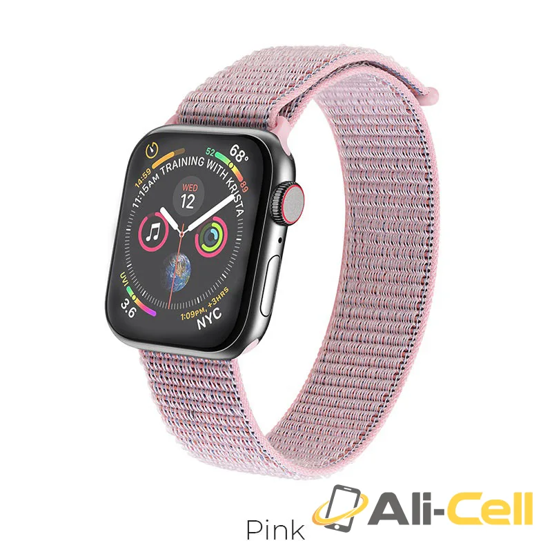 Watchband for Apple Watch series 4 / 3 / 2 / 1 “WB06 Tortuous” nylon (Wb06 Pink, 42 44mm)