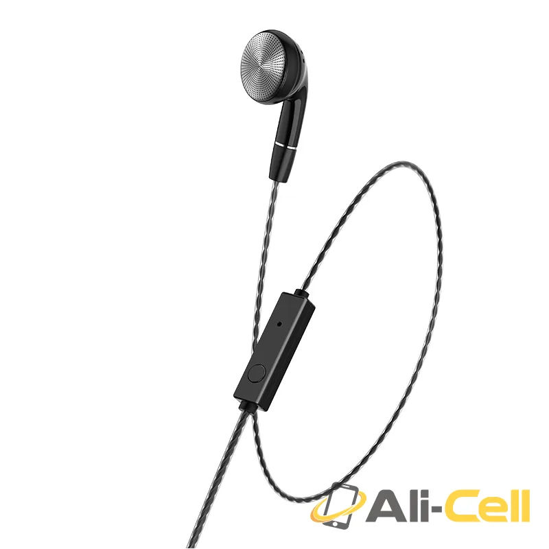Wired earphone 3.5mm “M61 Nice tone” single ear with microphone (M61 Black) — 2