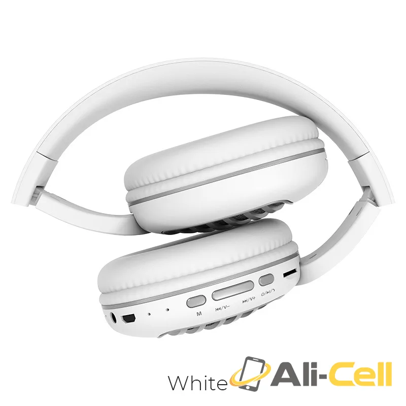 Headphones “W23 Brilliant” wireless and wired with mic (W23 White)