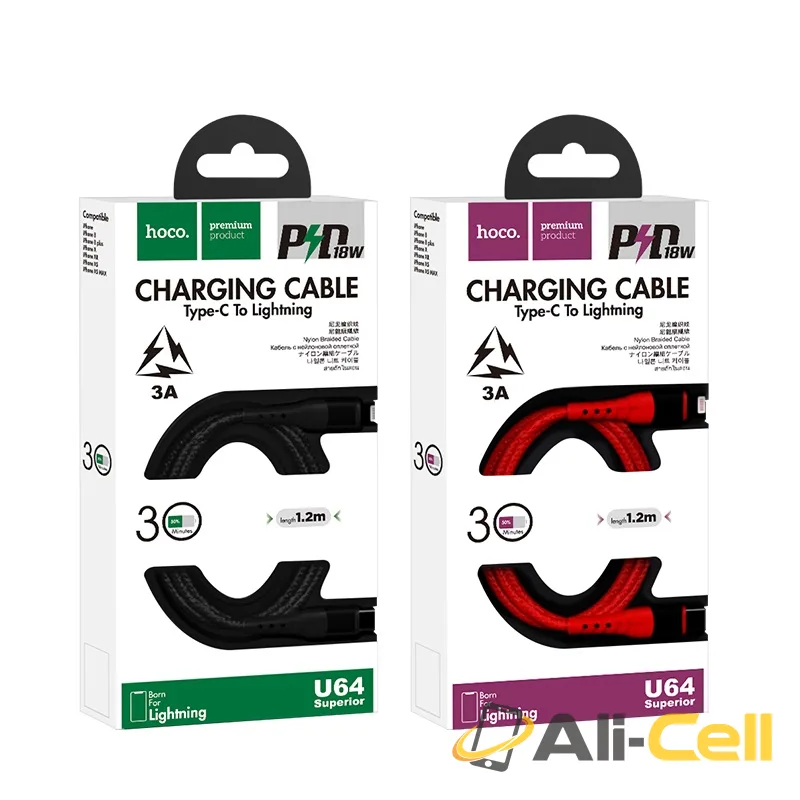 Cable Type-C to Lightning “U64 Superior PD” charging data sync (U64 Type C Lightning Black, 1.2m) — 6