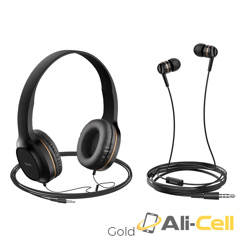 Headphones “W24 Enlighten” wired with mic set with earphones (W24 Gold)