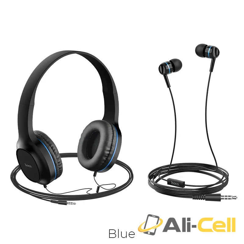 Headphones “W24 Enlighten” wired with mic set with earphones (W24 Blue)