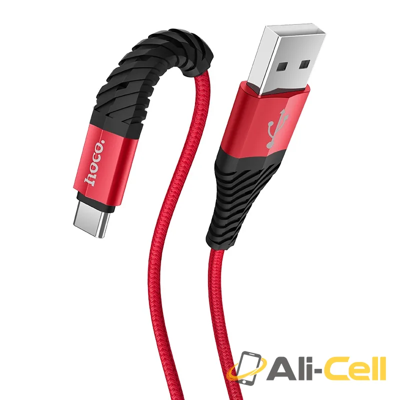 Cable USB to Type-C “X38 Cool Charging” charging data sync (X38 Type C Red, 1.0m) — 2