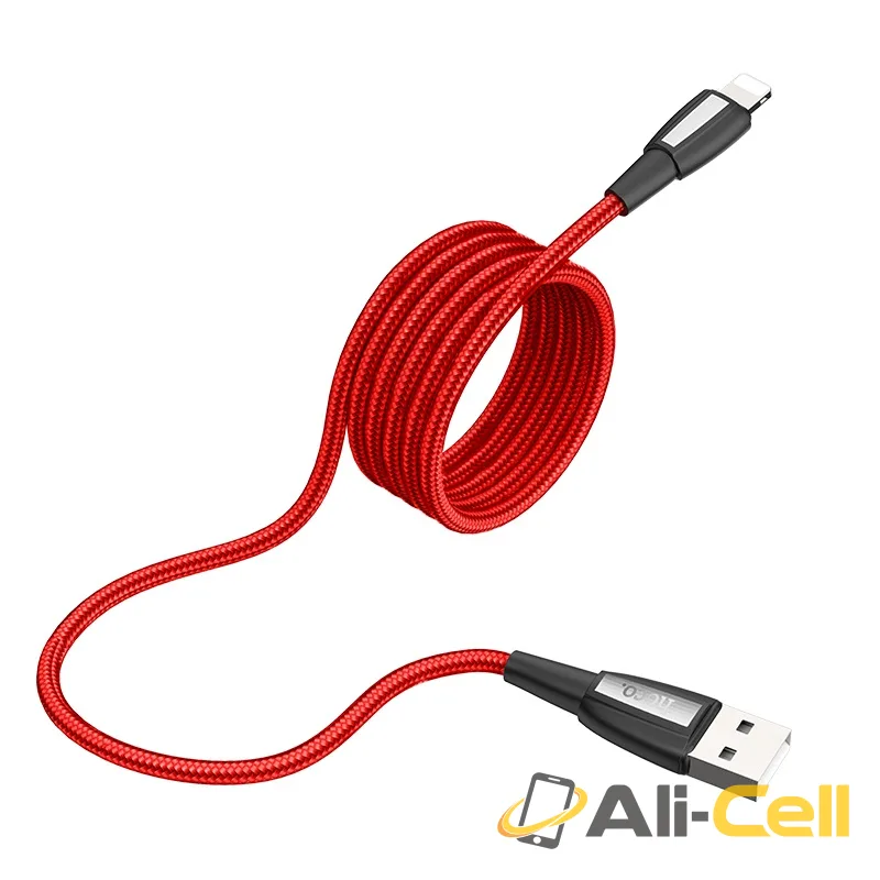 Cable USB to Lightning “X39 Titan” charging data sync (X39 Lightning Red, 1.0m) — 3
