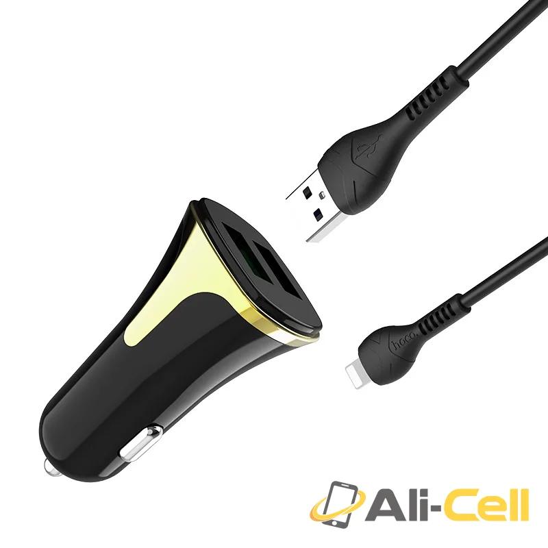 Car charger “Z31 Universe” double port QC3.0 set with cable (Z31 Black, Single) — 3