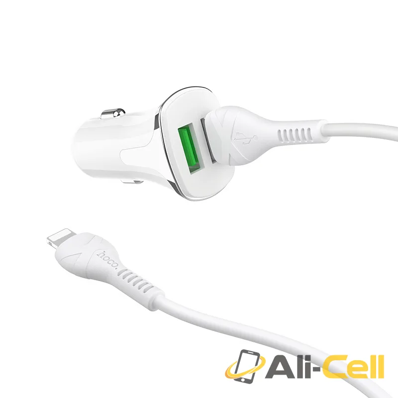Car charger “Z31 Universe” double port QC3.0 set with cable (Z31 White, Single) — 2