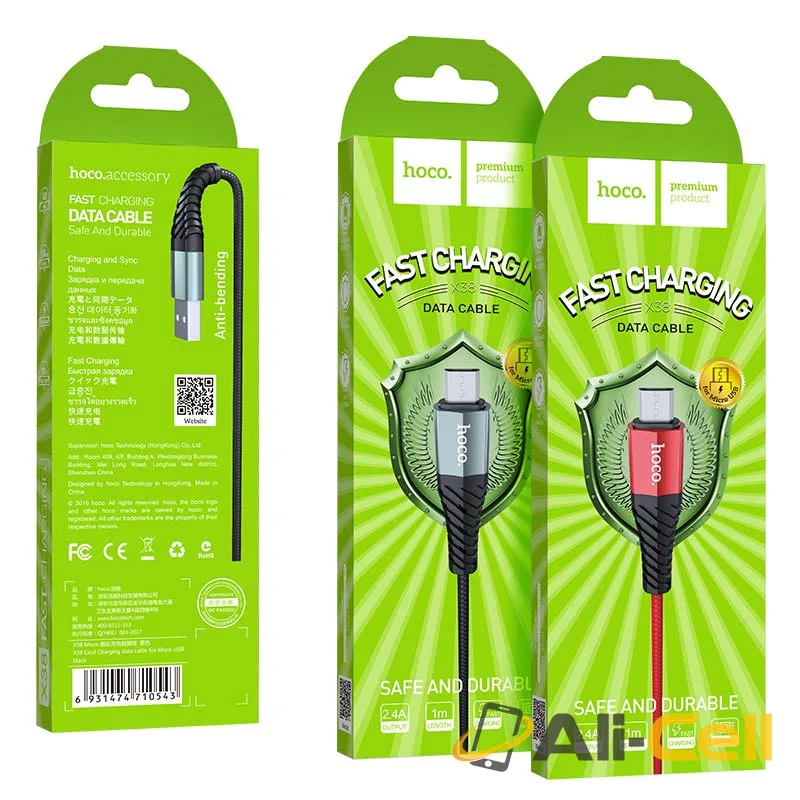 Cable USB to Micro-USB “X38 Cool Charging” charging data sync (X38 Micro Usb Red, 1.0m) — 7