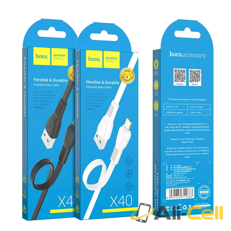 Cable USB to Lightning “X40 Noah” charging data sync (X40 Lightning White, 1.0m) — 7