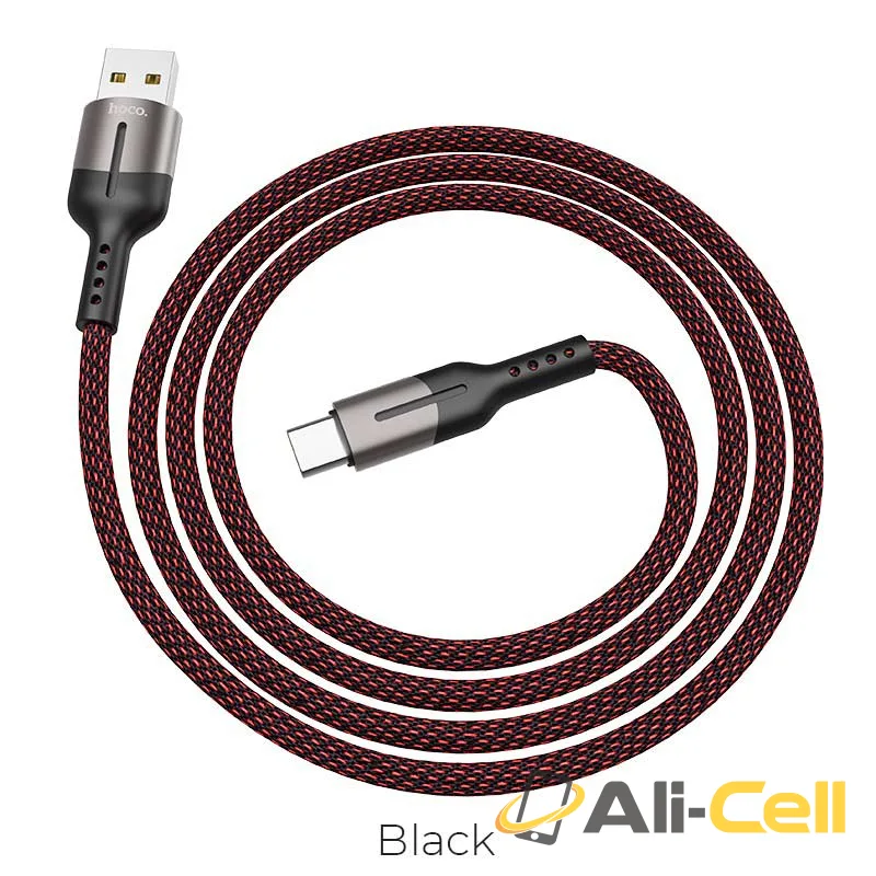 Cable USB to Type-C 5A “U68 Gusto” flash charging data sync (U68 Type C Black, 1.2m)