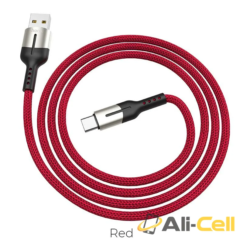 Cable USB to Type-C 5A “U68 Gusto” flash charging data sync (U68 Type C Red, 1.2m)