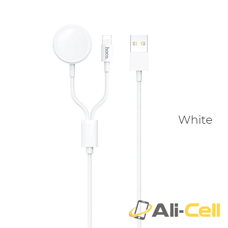 Cable USB to Lightning “U69 2-in-1” with wireless charger (U69 White, 1.2m)