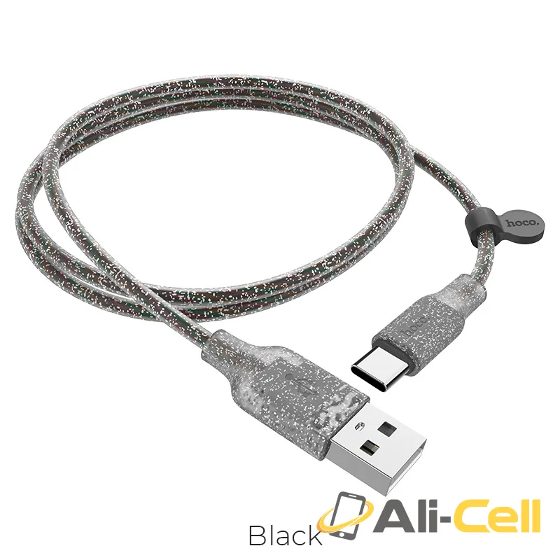 Cable USB to Type-C “U73 Star galaxy” charging data sync (U73 Type C Black, 1.2m)
