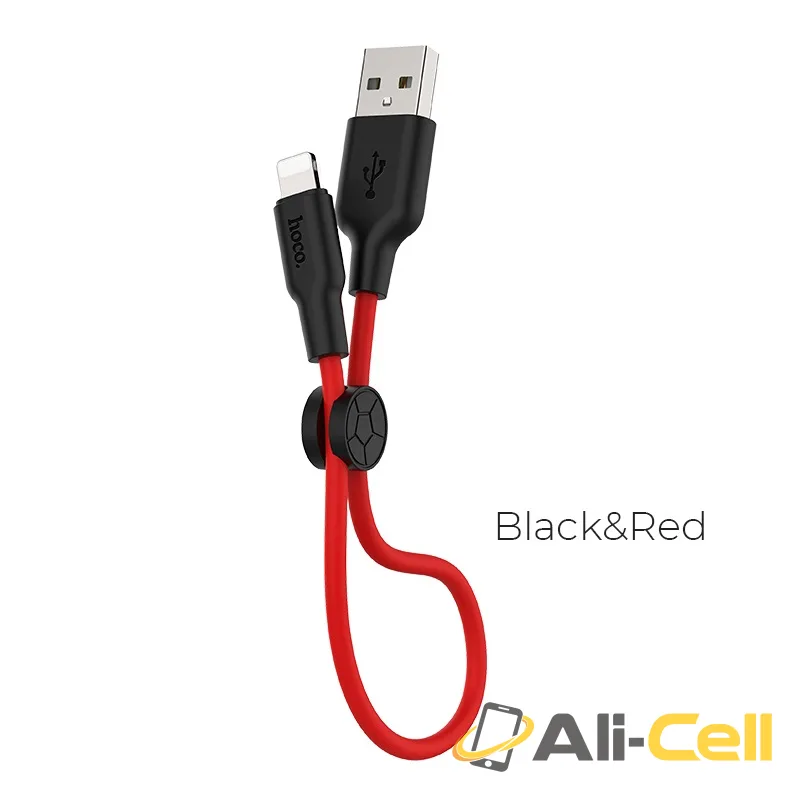 Cable USB to Lightning “X21 Plus” charging data sync 0.25m (X21 Plus Lightning 25cm Black Red)