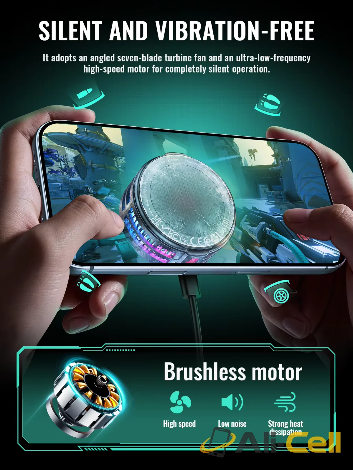 GA6 AI Magnetic Phone Cooler with RGB Display — 8