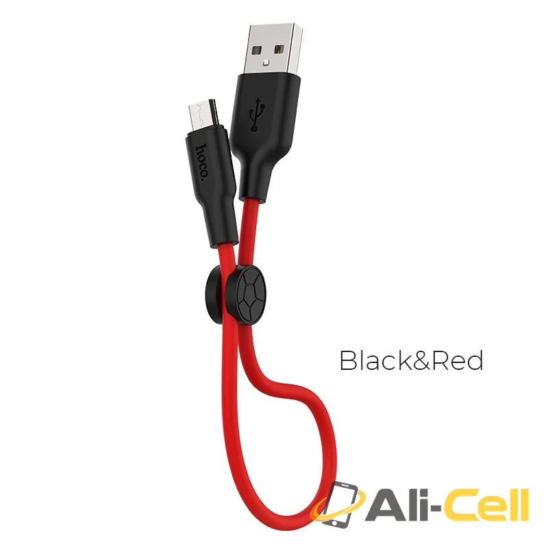 Cable USB to Micro-USB “X21 Plus” charging data sync 0.25m (X21 Plus Micro Usb 25cm Black Red)